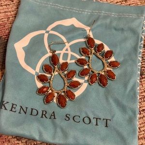Kendra Scott burnt orange and gold earrings